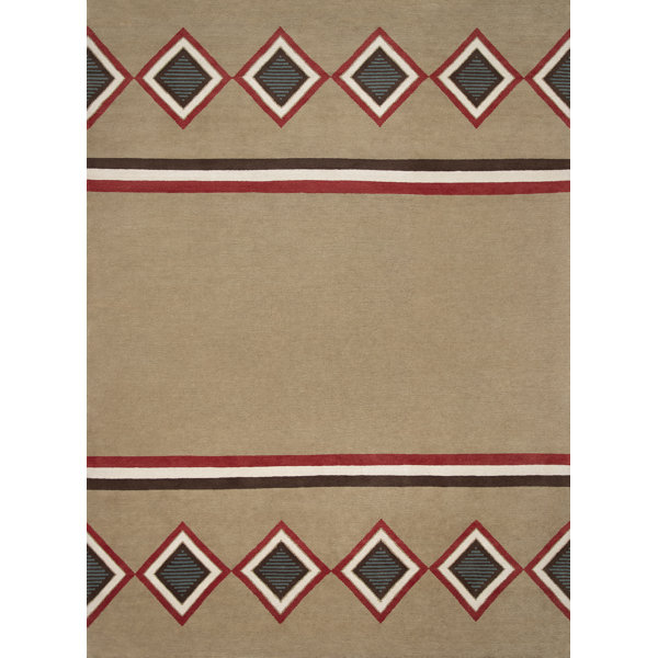 New Moon Rugs Mesa HandKnotted Wool Southwestern Area Rug in Tan